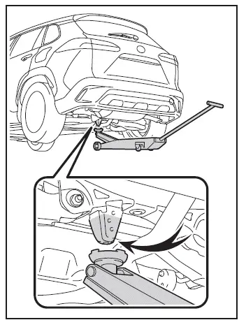Toyota Corolla Cross. Posicionamento de um macaco de chão