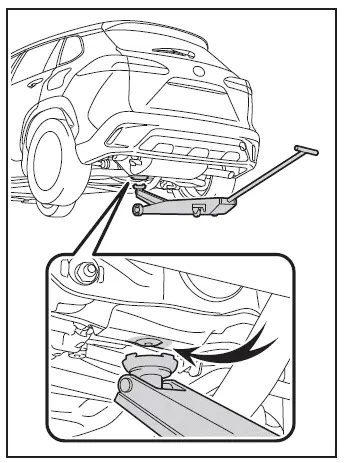 Toyota Corolla Cross. Posicionamento de um macaco de chão
